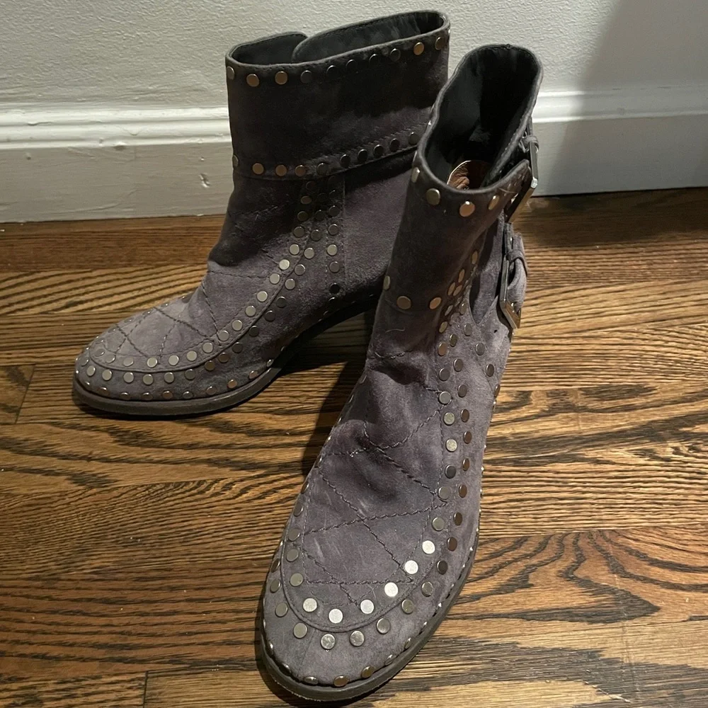 Laurence Dacade Gatsby Studded Ankle Boots Gray - Picture 4 of 7